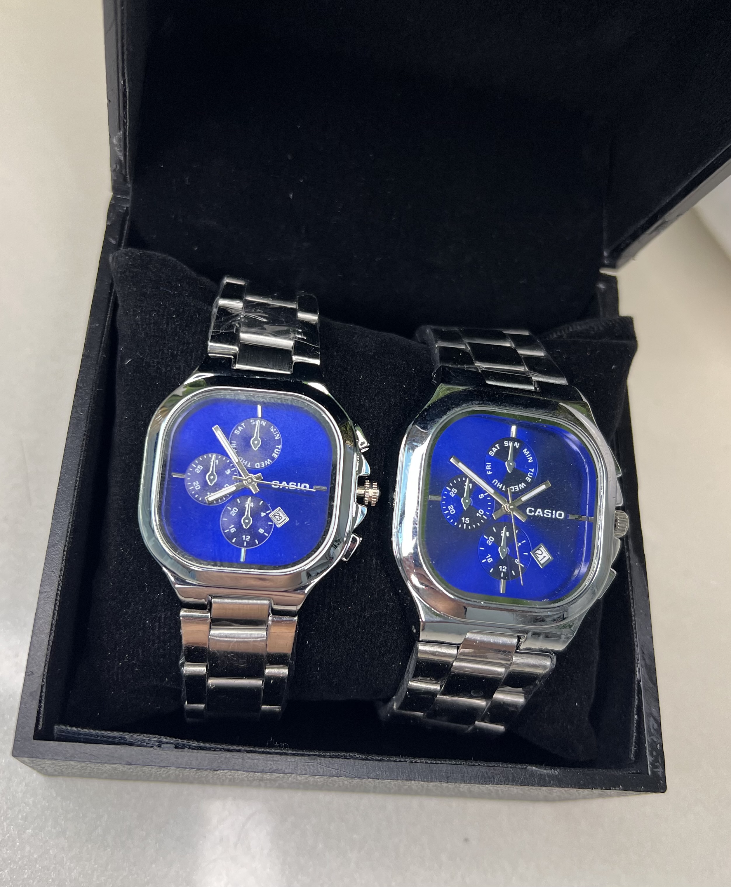 ساعت مچی ست کاسیو سیلور صفحه آبی با ضمانت Casio