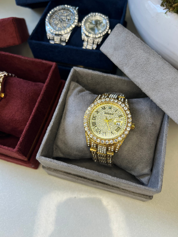 ساعت مچی مردانه رولکس Rolex فولنگین طلایی با گارانتی