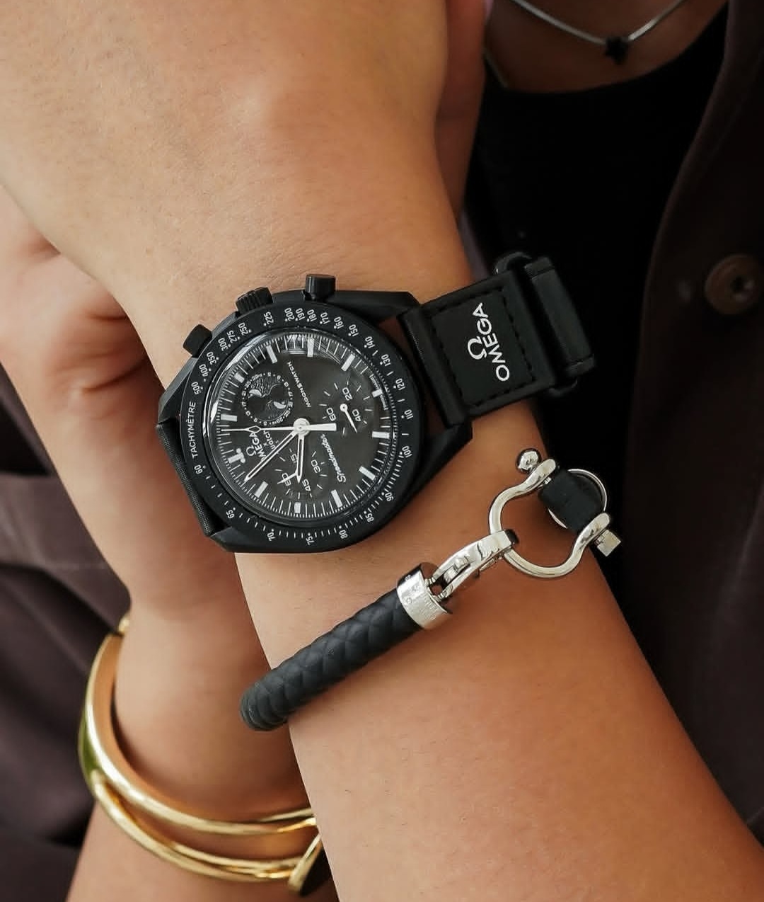 ساعت مچی امگا سوآچ مشکی omega swatch