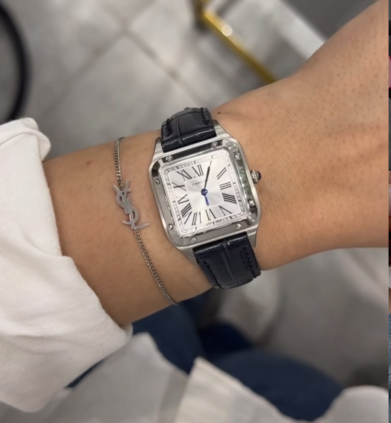 ساعت مچی زنانه کارتیه سانتوس دومونت Cartier با گارانتی