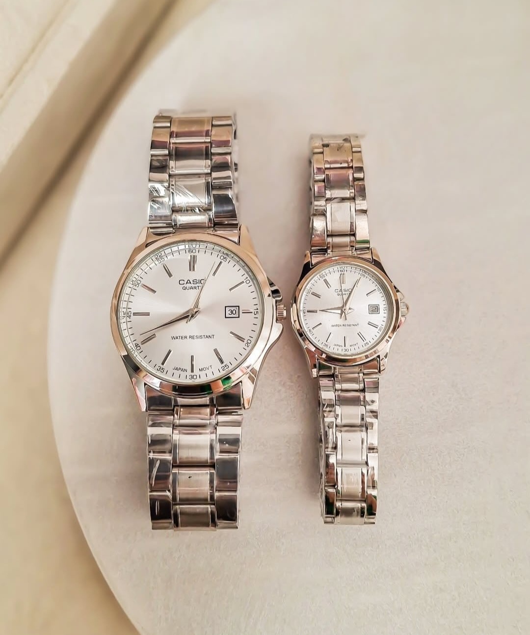 ساعت ست کاسیو سیلور صفحه نقره ای casio