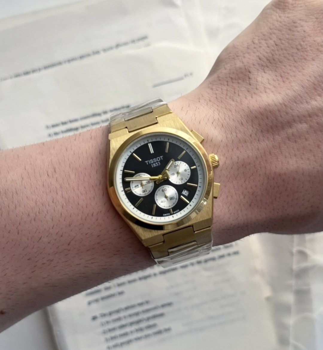 ساعت مچی مردانه تیسوت طلایی کرنوگراف با گارانتی TISSOT