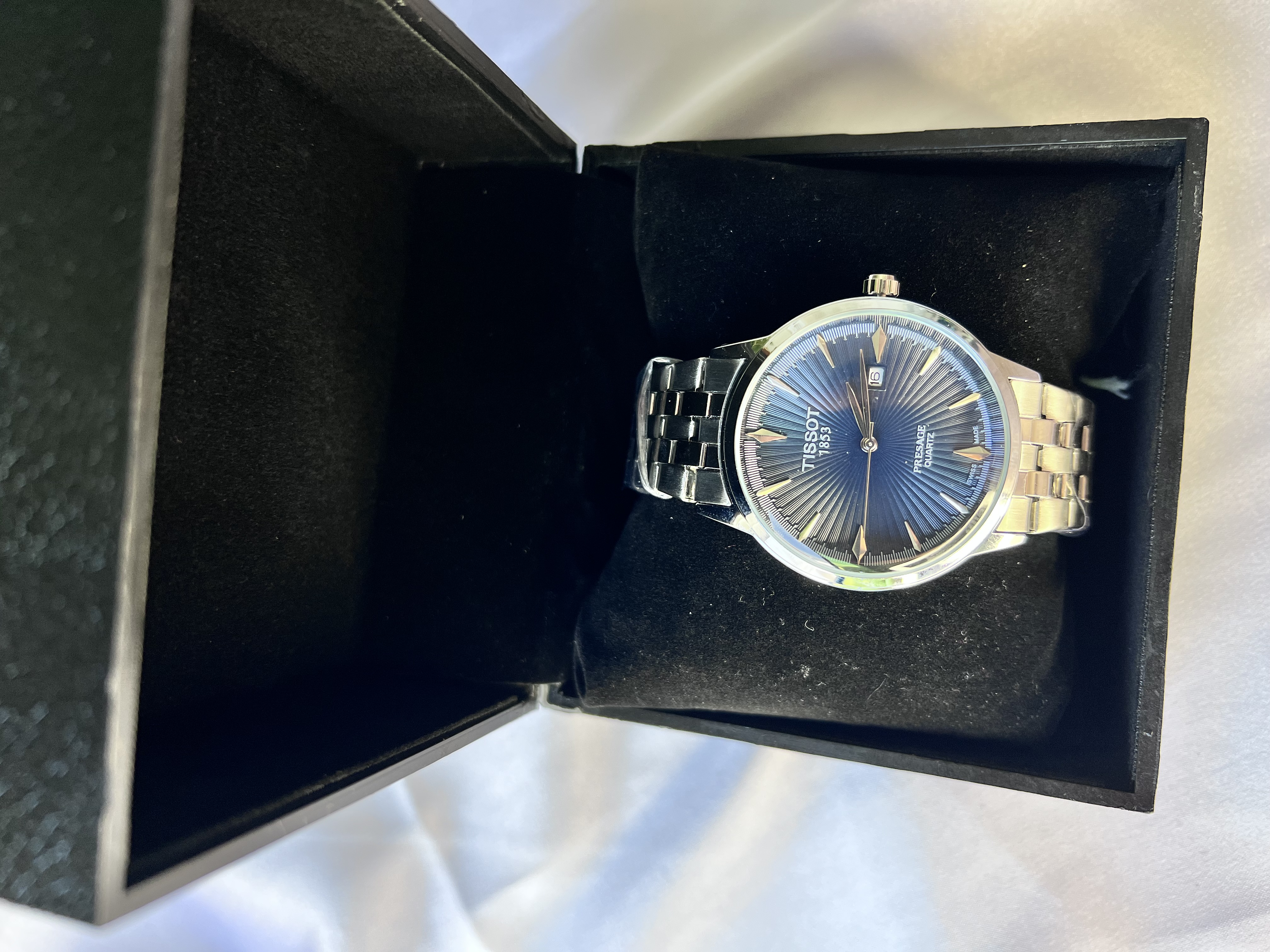 ساعت مچی مردانه تیسوت سیلور صفحه سرمه ای با گارانتی TISSOT