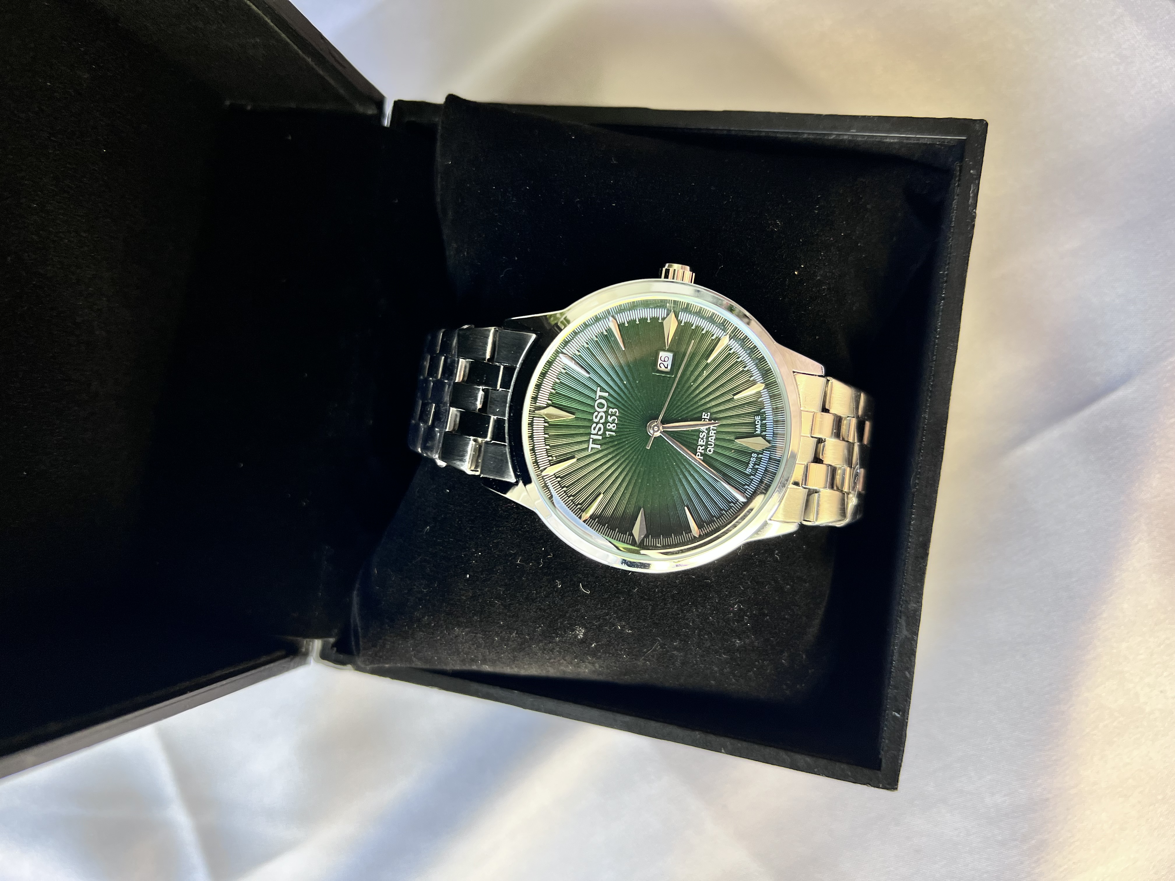ساعت مچی مردانه تیسوت سیلور صفحه سبز با گارانتی TISSOT