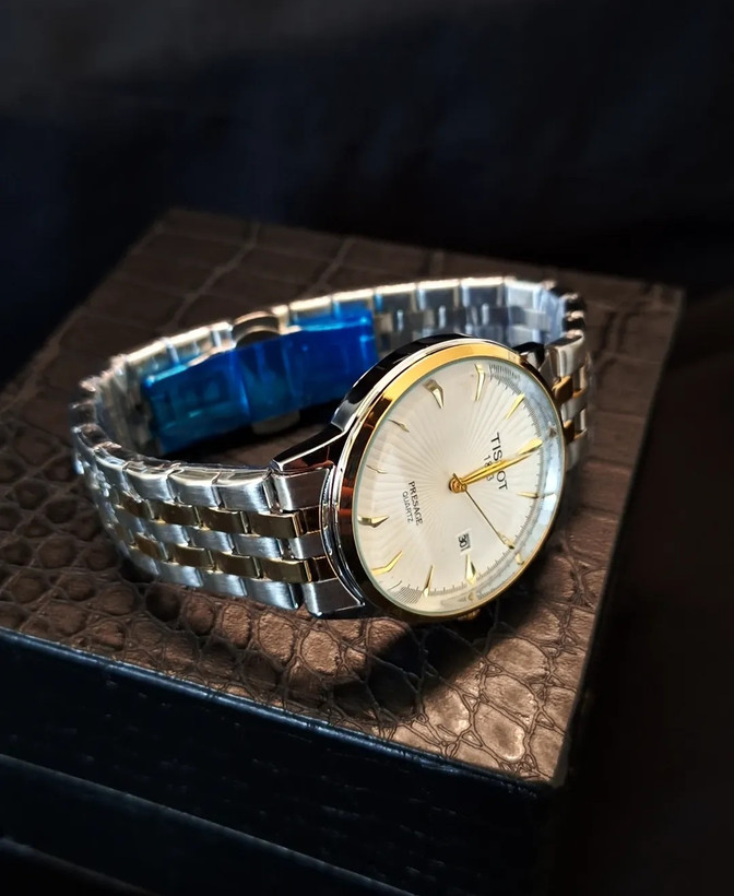 ساعت مچی مردانه TISSOT تیسوت سیلورگلد با گارانتی