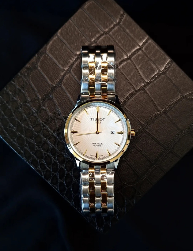 ساعت مچی مردانه TISSOT تیسوت سیلورگلد با گارانتی