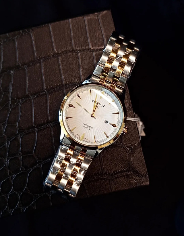ساعت مچی مردانه TISSOT تیسوت سیلورگلد با گارانتی