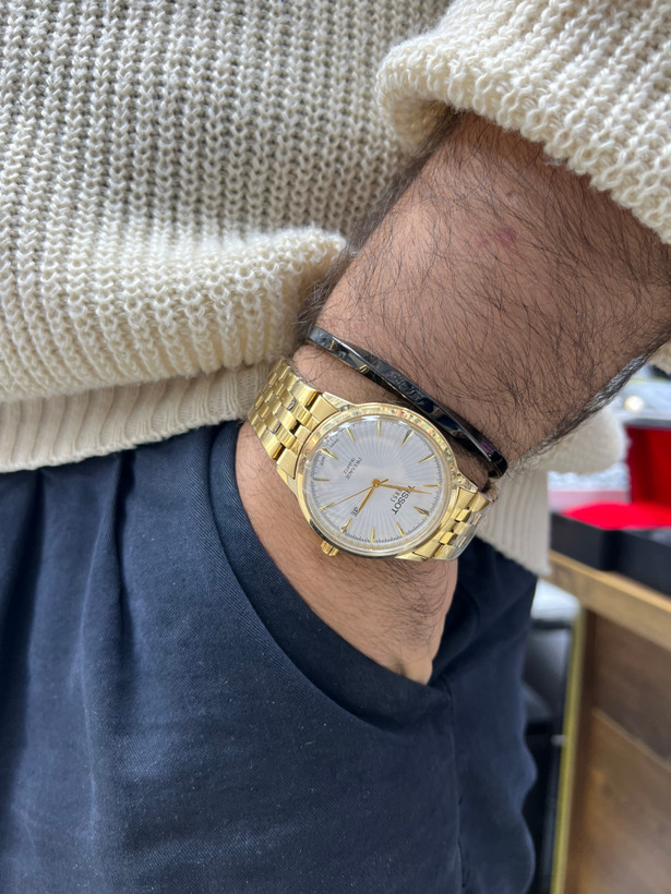 ساعت مچی مردانه تیسوت طلایی با گارانتی کامل TISSOT